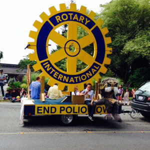 Large Rotary wheel with End Polio Now banner