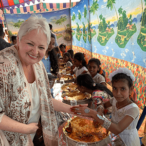 Tana With Indian Children